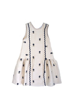 Girls Dress - Violetta Ivory Navy Roses - KOKORI Kids