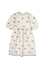 Girls Dress, Vivian Ivory - Green Roses - KOKORI Kids