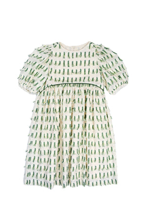 LEYLA DRESS GREEN TASSELS - KOKORI Kids