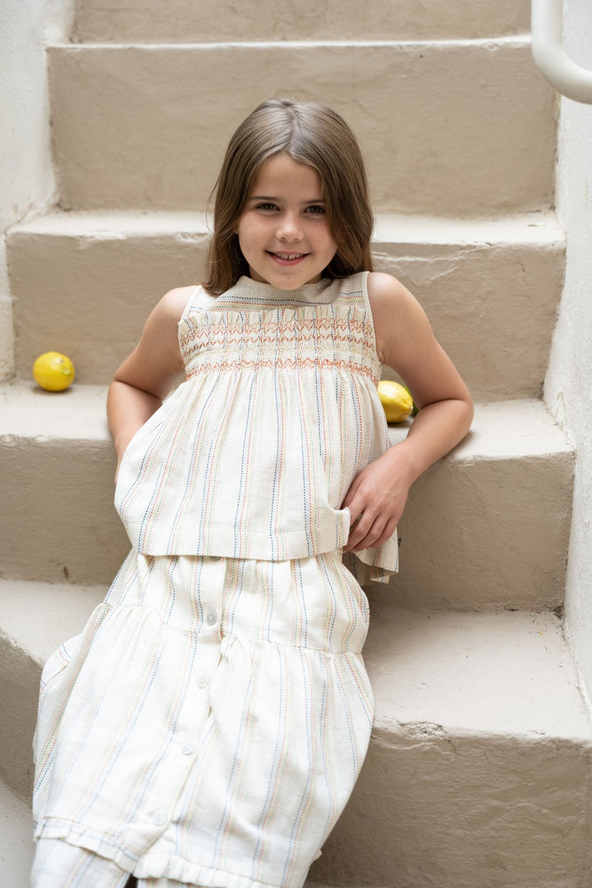 NARIN BLOUSE NATURAL - RAINBOW STRIPES - KOKORI Kids