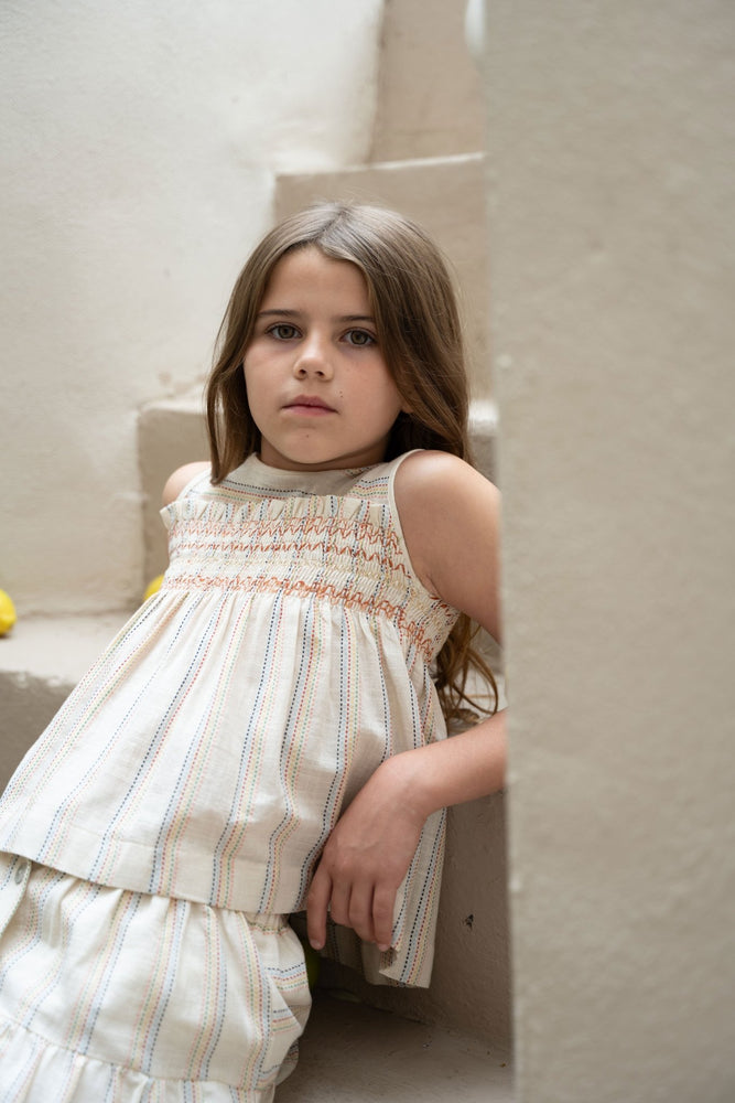 NARIN BLOUSE NATURAL - RAINBOW STRIPES - KOKORI Kids