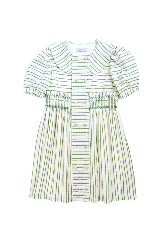 PARLA DRESS GREEN STRIPES - KOKORI Kids